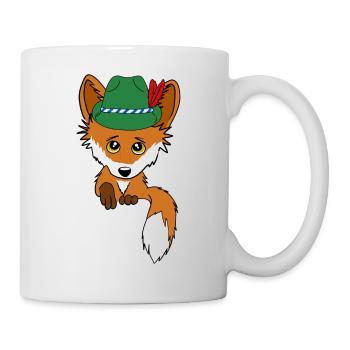 Renard avec chapeau traditionnel dans la poche - Mug blanc - blanc - Droite