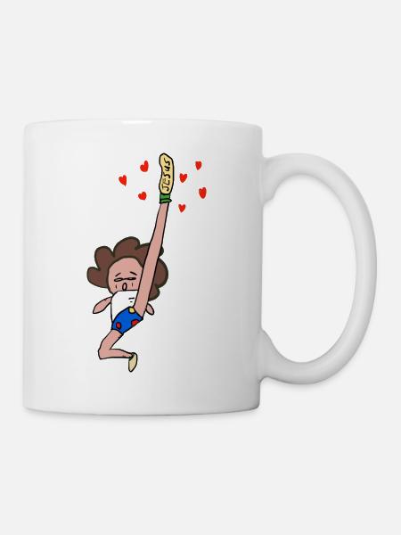 Oma mit High Kick - Tasse - Weiß