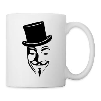 Anonymous Zylinder - Tasse - Weiß - Rechts