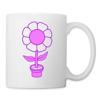Small Pretty Happy Pink Flower Flower Pot - Mug - white - Right