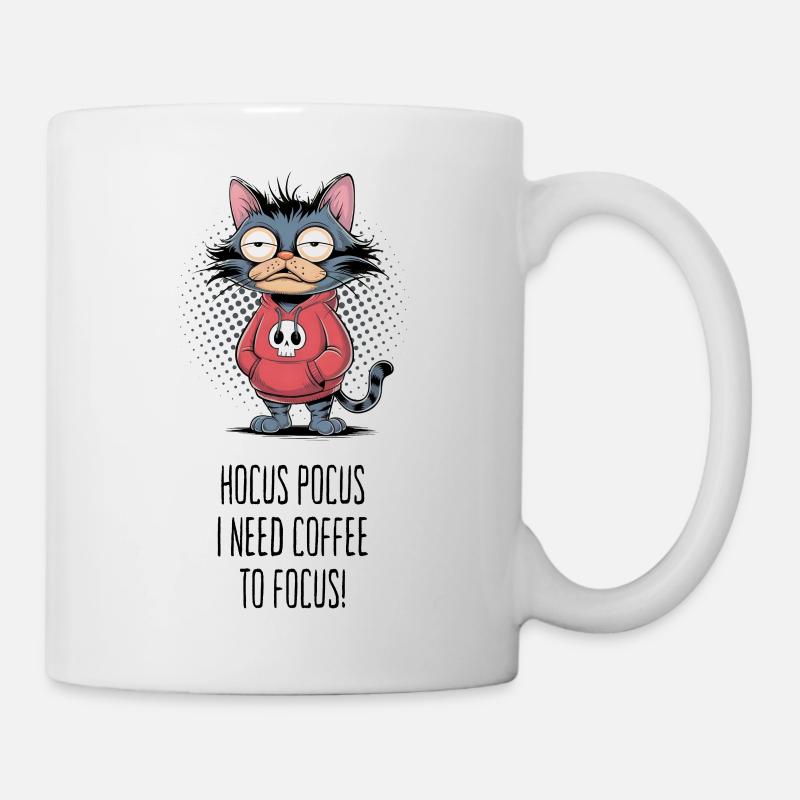 Hocus Pocus i need coffee to focus - Tasse - Weiß