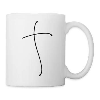 Schlichte Kreuz Linie - Tasse - Weiß - Rechts