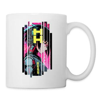 Cyborg Woman Futuristic Symbol - Mug - white - Right