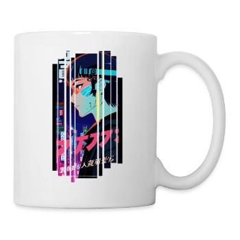 Cyborg Frau Futuristische Kanji - Tasse - Weiß - Rechts