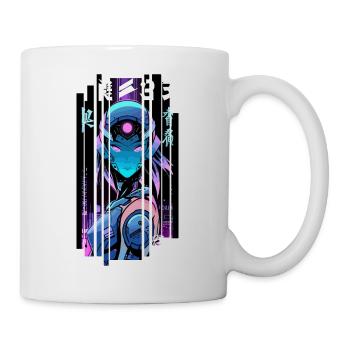 Cyborg Woman Futuristic Robot - Mug - white - Right