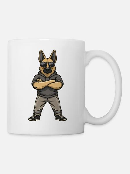 Schäferhund Comic - Tasse - Weiß