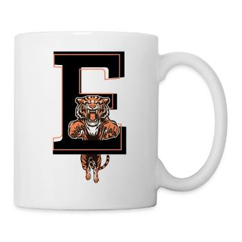 Buchstabe E Tiger - Geschenkidee - Tasse - Weiß - Rechts