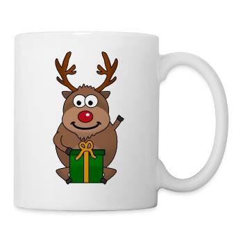 Glückliches Rentier - Tasse - Weiß - Rechts