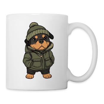 Rottweiler Hund Cartoon - Tasse - Weiß - Rechts