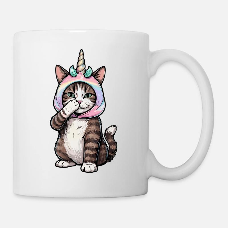 Einhorn Katze - Tasse - Weiß