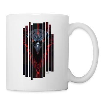 Cyborg raven kanji red - Mug - white - Right