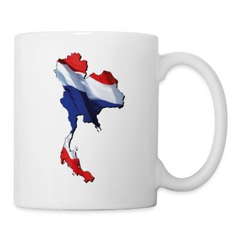 Thailand Flagge in der Thailand Landkarte - Tasse - Weiß - Rechts