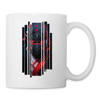 Cyborg Mann Ninja Kanji Rot - Tasse - Weiß - Rechts