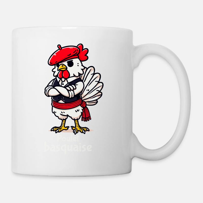 Poulet Basquaise - Texte clair - Mug blanc - blanc