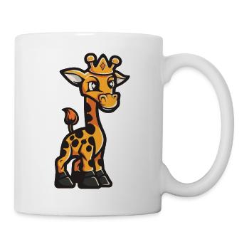 Girafe Cartoon Couronne - Mug blanc - blanc - Droite