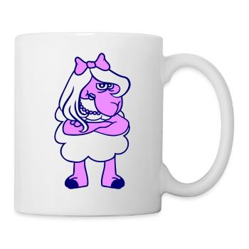 mouton offensé fille femme bras croisés - Mug blanc - blanc - Droite