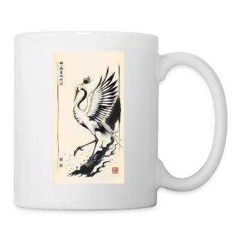 Kranich - Tasse - Weiß - Rechts