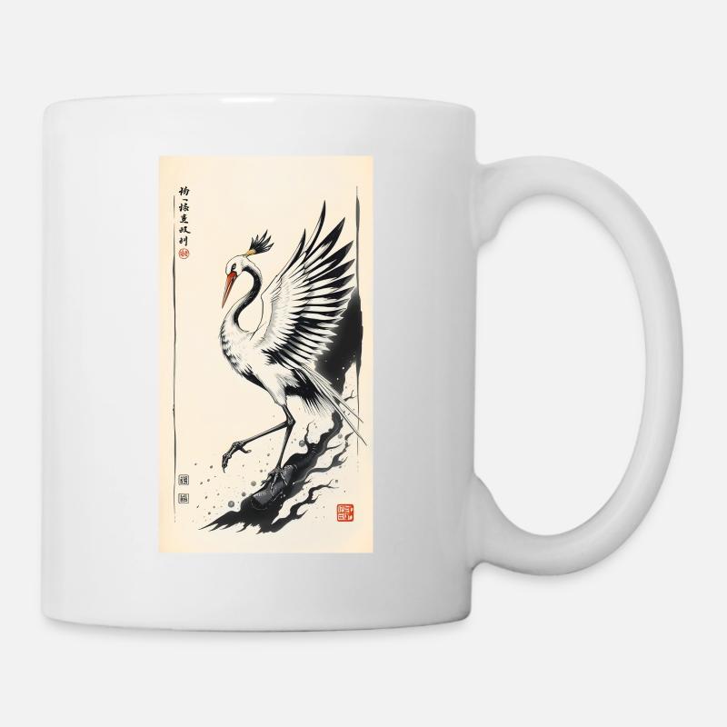 Kranich - Tasse - Weiß