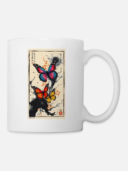 Butterfly - Tasse - Weiß