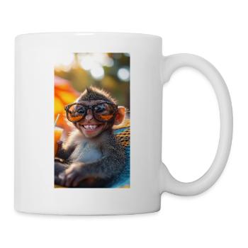 Ambiance de la plage des singes - Mug blanc - blanc - Droite