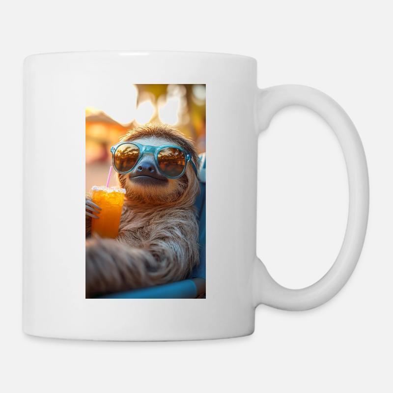 Sassy Sloth Beach - Mug - white