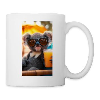 Koala avec lunettes de soleil et cocktail - Mug blanc - blanc - Droite