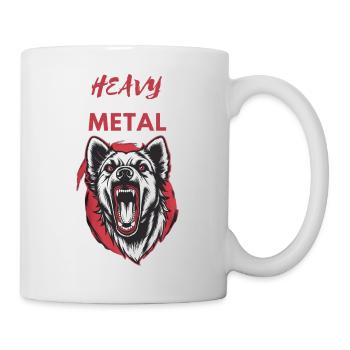 Loup de métal lourd - Mug blanc - blanc - Droite