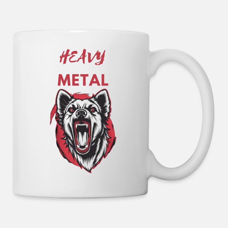 Heavy Metal Wolf - Tasse - Weiß