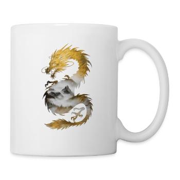 Dragon chinois cool avec panorama de montagne - Mug blanc - blanc - Droite
