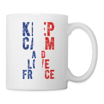 Bewahren Sie Ruhe und lieben Sie Frankreich - Tasse - Weiß - Rechts