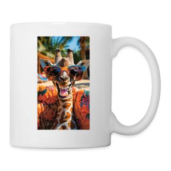 Lässige Giraffe mit Sonnenbrille - Tasse - Weiß - Rechts