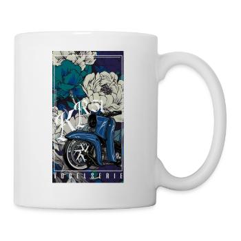 Schwalbe (blau) // Illustration - Tasse - Weiß - Rechts