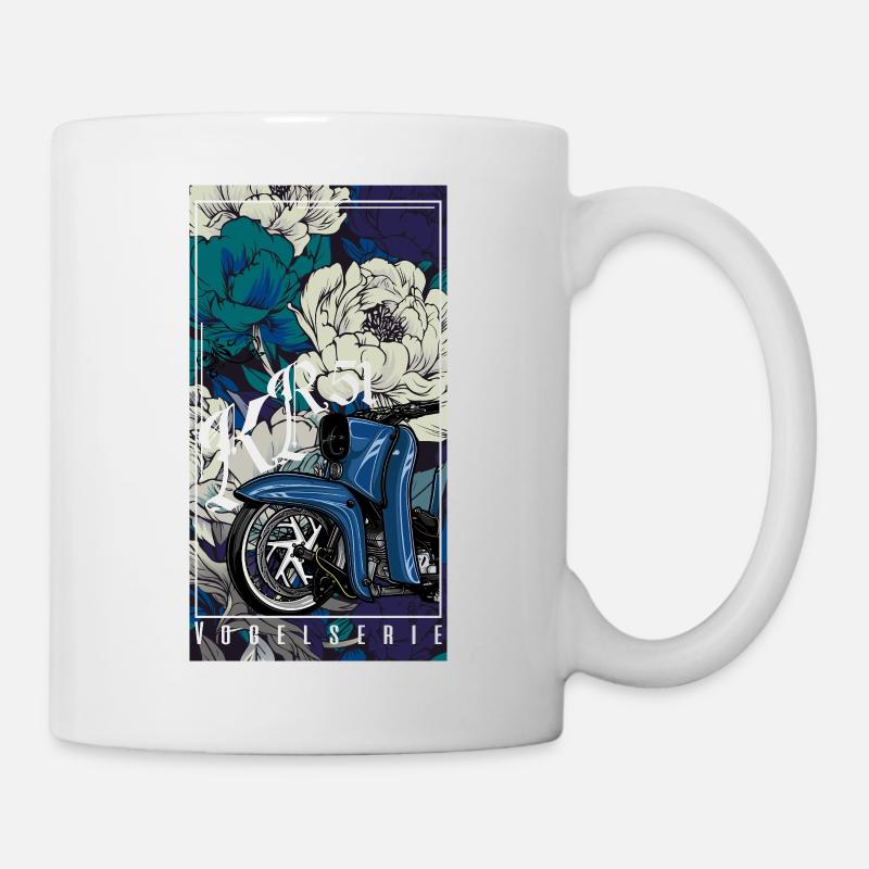 Schwalbe (blau) // Illustration - Tasse - Weiß