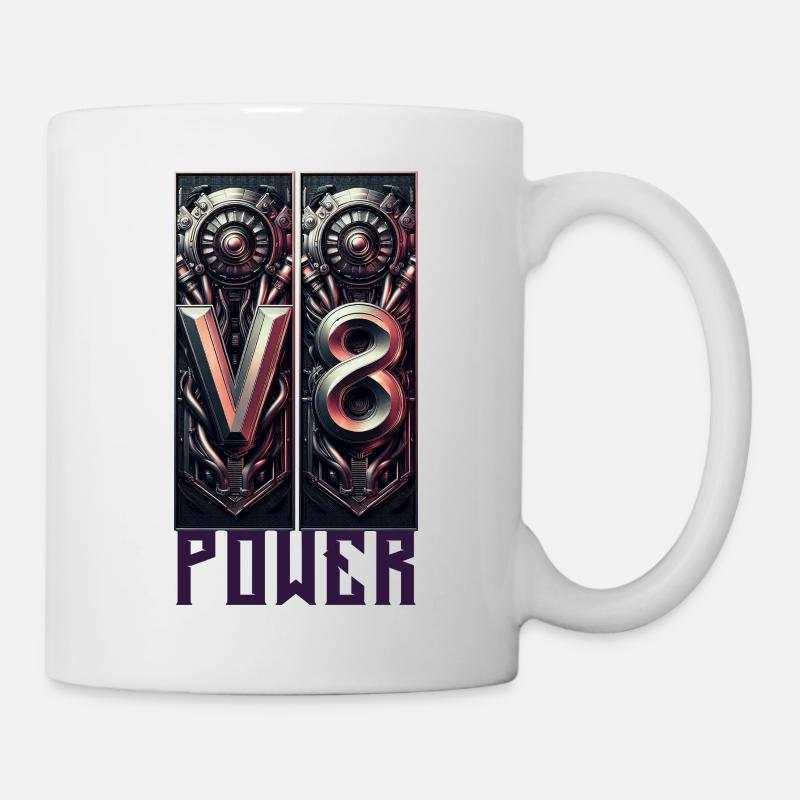 V8 Power - Tasse - Weiß