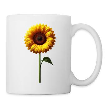 Sonnenblume Blumenranke Blume gelb blumig floral - Tasse - Weiß - Rechts