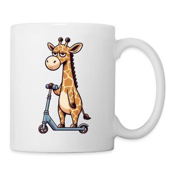Grumpy Giraffe on Kickroller Comic - Mug - white - Right