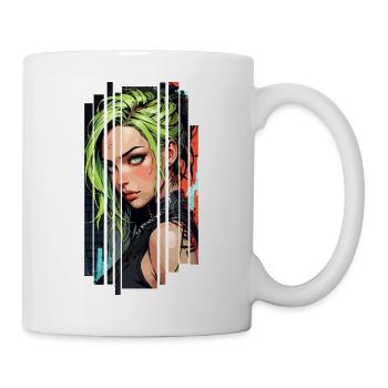 Cyber femme Urban city - Mug blanc - blanc - Droite