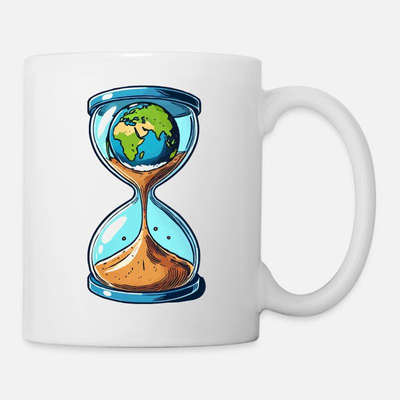 sanduhr welt - Tasse - Weiß