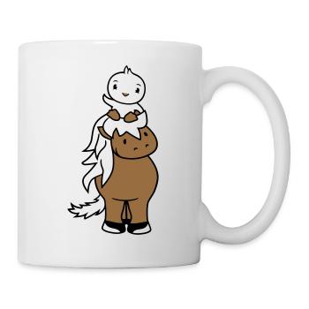 Canard Promenades Head Sitting Horse Cavalier 2 Amis - Mug blanc - blanc - Droite