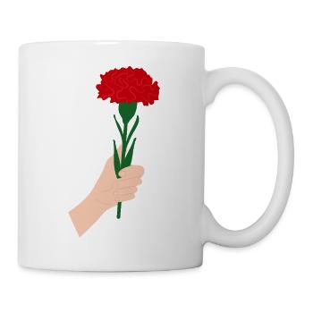 for you- red carnation flower1 - Mug - white - Right