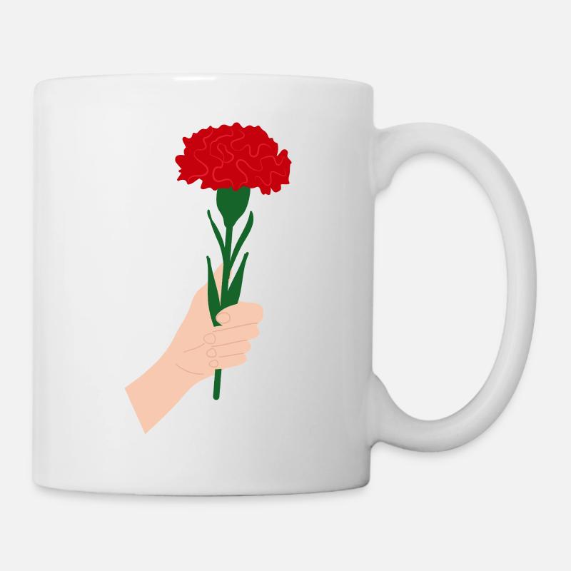Für Sie - Rote Nelkenblüte1 - Tasse - Weiß