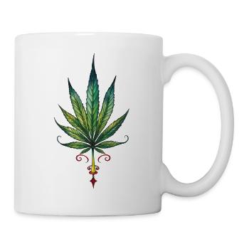 Cannabis leaf - Marijuana TATTOO 2 - Tasse - Weiß - Rechts