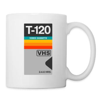 VHS Video Kassette Retro Vintage Symbol Symbol. - Tasse - Weiß - Rechts