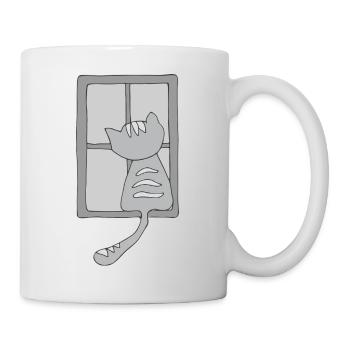 Cat at the window gray - Mug - white - Right