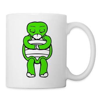 tortue prière méditation s’incliner salutation douce - Mug blanc - blanc - Droite