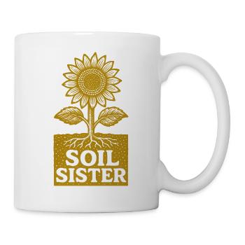Soil Sister – Sonnenblumengarten Liebhaber Design - Tasse - Weiß - Rechts