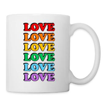 Love 6 rainbow colors gay pride - Mug - white - Right