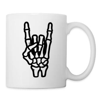Hand Party Zeichen Skelett - Tasse - Weiß - Rechts