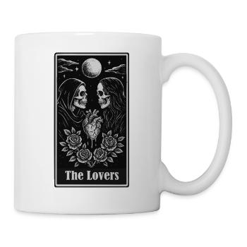Skeleton Lovers Gothic Tarot Heart Design - Tasse - Weiß - Rechts
