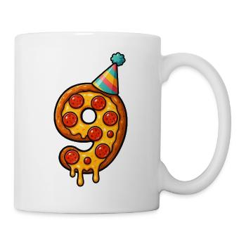 Pizza Slice Number Nine Celebration - Mug - white - Right